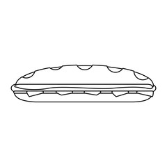 Sandwich fresh food black and white