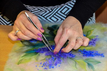 felting. textile art. natural fibers. 