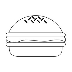 Hamburger fast food black and white