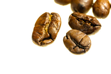 coffe beans on white background isolated