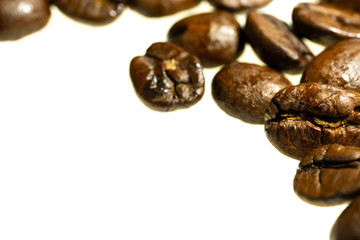Fototapeta na wymiar coffe beans on white background isolated