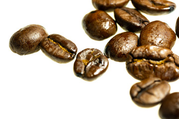 coffee beans on white background isolated