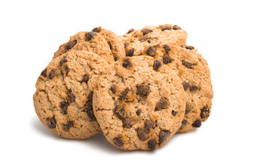 chocolate chip cookies isolated