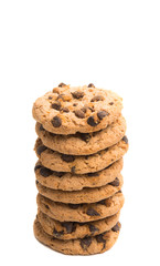 chocolate chip cookies isolated