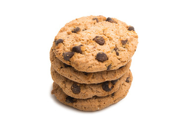 chocolate chip cookies isolated