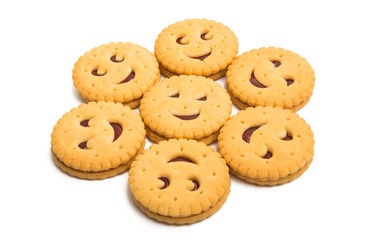 double cookies with jam isolated