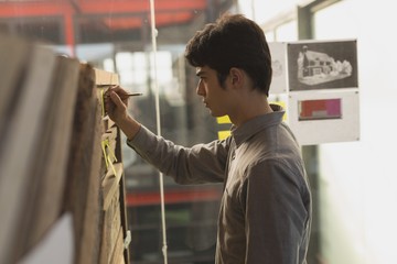 Male executives working in office