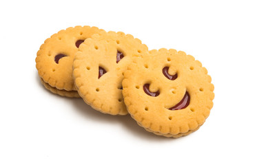double cookies with jam isolated