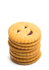 double cookies with jam isolated