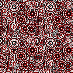 Abstract repeating stylized flower pattern - vector floral wallpaper graphic