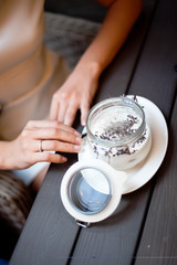 hands holding a desert