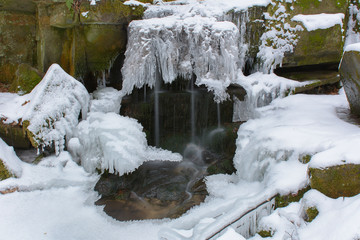 Little waterfall in the winter