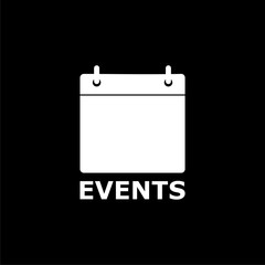 Events logo (calendar icon) on dark background