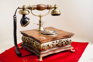 old telephone isolated on white background