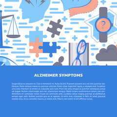 Alzheimer s disease concept banner template in flat style