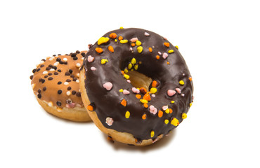 donuts in glaze isolated