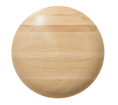 Round wooden beech button
