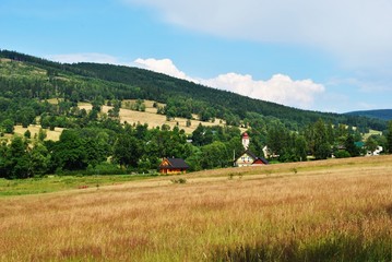 Pejzaż wiejski Sudetów