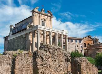 Fototapeta na wymiar San Lorenzo in Miranda in the Roman Forum, Rome