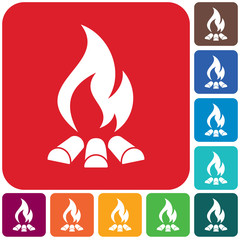 Campfire silhouette icon