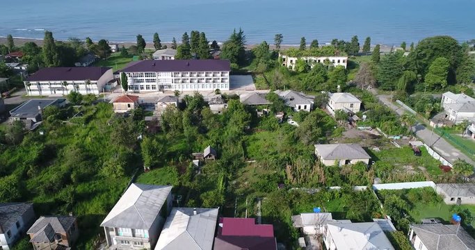 New Athos,Abkhazia/Monastery of St. Simon the Canaanite Aerial view resort town Gagra, Abkhazia, Georgia