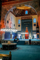 Bursa, Turkey, 01 May 2012: Green Mosque also known as Mosque of Mehmed I, is a part of the larger complex. © Kayihan