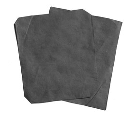 Sheet of black cardboard on a white background