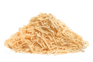 Pile of shavings from pine