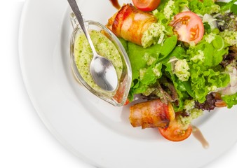 Closeup of Caesar Salad with Dressing