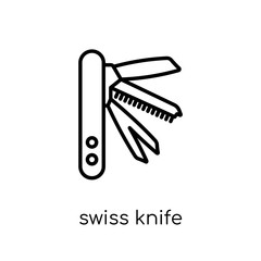 Swiss knife icon from Camping collection.