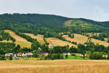 Fototapeta na wymiar Wieś w Sudetach