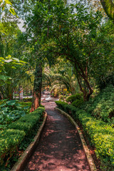 Ground hall in a green park