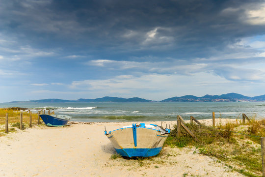Colorful boats on the beach
