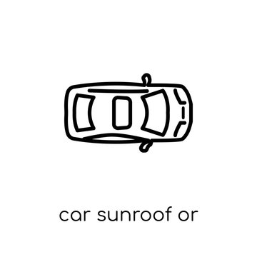 Car Sunroof Or Sunshine Roof Icon From Car Parts Collection.