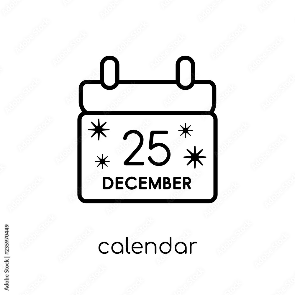 Poster calendar icon. trendy modern flat linear vector calendar icon on white background from thin line chr