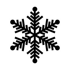 Snowflake icon. Beautiful six-branch snowflake of artistic shape. Vector Illustration