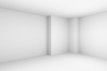 Abstract empty white room simple illustration.