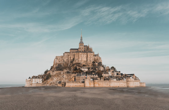 Mont-saint Michel. France.  Castle by the water. 