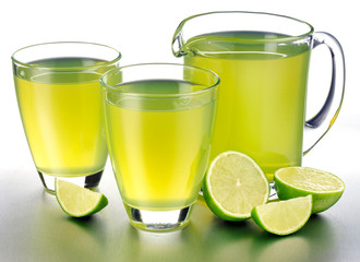 GLASS AND JUG OF LIME JUICE