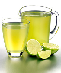 GLASS AND JUG OF LIME JUICE