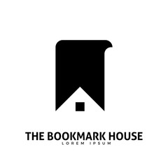 abstract logo of bookmark and the house