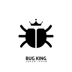 black bug with a crown icon