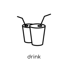 Drink icon. Trendy modern flat linear vector Drink icon on white background from thin line Cinema collection
