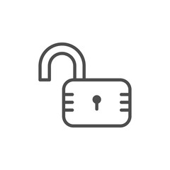 Open lock line icon