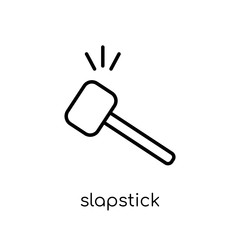 slapstick icon. Trendy modern flat linear vector slapstick icon on white background from thin line Cinema collection