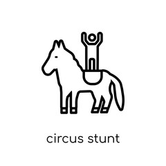 circus stunt icon. Trendy modern flat linear vector circus stunt icon on white background from thin line Circus collection, outline vector illustration