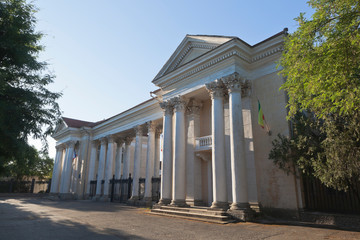 Obraz premium Children's Specialized Clinical Sanatorium Smena on Kirov Street in the resort town of Evpatoria, Crimea, Russia