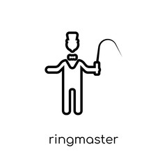 ringmaster icon. Trendy modern flat linear vector ringmaster icon on white background from thin line Circus collection, outline vector illustration