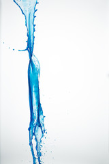 water splash with a lot of drops on a gray background