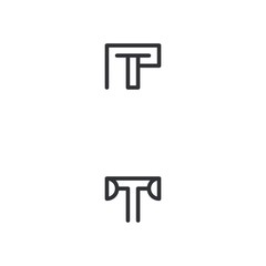 Set Idea Letter T Outline Abstract Creative Minimalist Icon Logo Design Template Element Vector